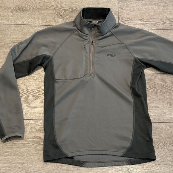 Outdoor Research 1/4 Zip Sweater Mens Small Gray Casual Outdoors Active Hiking - Picture 2 of 8